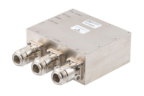 SPDT High Power PIN Diode Switch Operating from 960 MHz to 1300 MHz up to 200 Watts Average Power (+53 dBm) and N Type