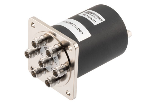 SP6T, Electromechanical Relay Normally Open Switch, DC to 52GHz, 28VDC, D-Sub, 2.4mm