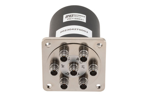 SP6T, Electromechanical Relay Normally Open Switch, DC to 52GHz, 28VDC, D-Sub, 2.4mm