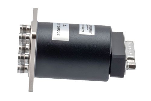 SP6T, Electromechanical Relay Normally Open Switch, 52GHz, 28VDC, Indicators, TTL, Diodes, D-Sub, 2.4mm