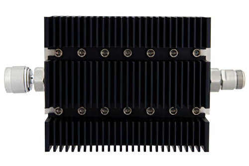 6 dB Fixed Attenuator, N Male To N Female Directional Black Anodized Aluminum Heatsink Body Rated To 100 Watts Up To 6 GHz