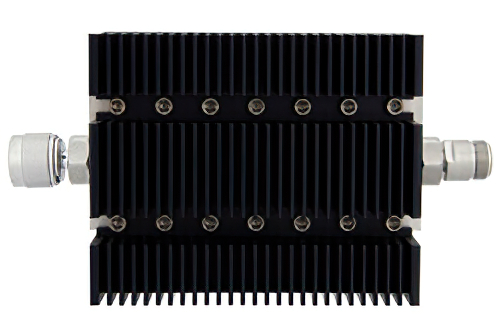 60 dB Fixed Attenuator, N Male To N Female Directional Black Anodized Aluminum Heatsink Body Rated To 100 Watts Up To 6 GHz