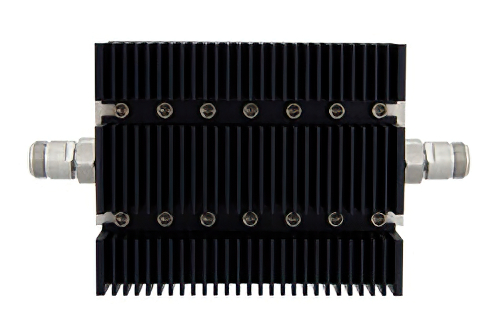 50 dB Fixed Attenuator, N Female To N Female Directional Black Anodized Aluminum Heatsink Body Rated To 100 Watts Up To 6 GHz