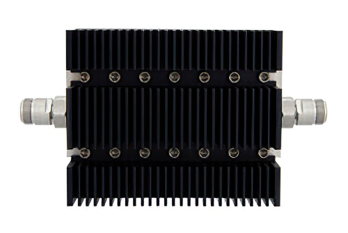 6 dB Fixed Attenuator, N Female To N Female Directional Black Anodized Aluminum Heatsink Body Rated To 100 Watts Up To 6 GHz