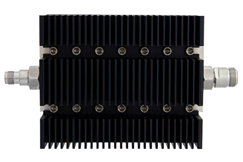 60 dB Fixed Attenuator, TNC Female To N Female Directional Black Anodized Aluminum Heatsink Body Rated To 100 Watts Up To 6 GHz