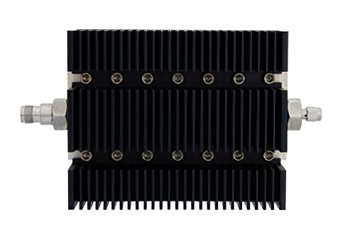 40 dB Fixed Attenuator, TNC Female To SMA Male Directional Black Anodized Aluminum Heatsink Body Rated To 100 Watts Up To 6 GHz