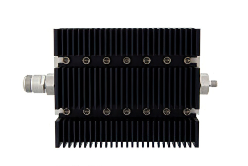50 dB Fixed Attenuator, N Female To SMA Female Directional Black Anodized Aluminum Heatsink Body Rated To 100 Watts Up To 6 GHz