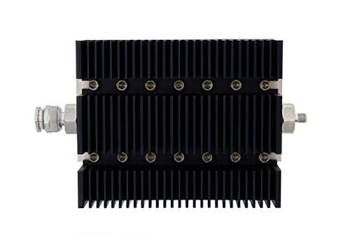 3 dB Fixed Attenuator, TNC Male To SMA Female Directional Black Anodized Aluminum Heatsink Body Rated To 100 Watts Up To 6 GHz