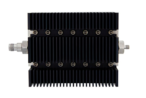 60 dB Fixed Attenuator, TNC Female To SMA Female Directional Black Anodized Aluminum Heatsink Body Rated To 100 Watts Up To 6 GHz