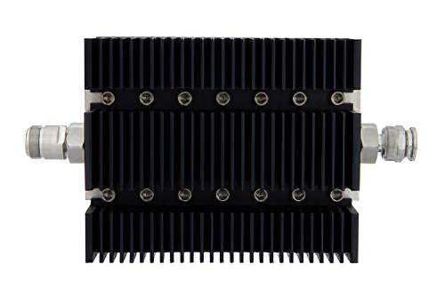 3 dB Fixed Attenuator, N Female To TNC Male Directional Black Anodized Aluminum Heatsink Body Rated To 100 Watts Up To 6 GHz