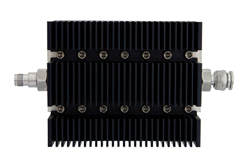 3 dB Fixed Attenuator, TNC Female To TNC Male Directional Black Anodized Aluminum Heatsink Body Rated To 100 Watts Up To 6 GHz