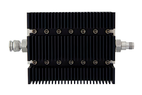 40 dB Fixed Attenuator, TNC Male To TNC Female Directional Black Anodized Aluminum Heatsink Body Rated To 100 Watts Up To 6 GHz