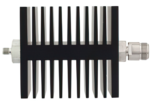 10 dB Fixed Attenuator, SMA Female To N Female Directional Black Anodized Aluminum Heatsink Body Rated To 50 Watts Up To 18 GHz