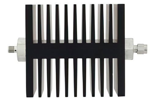 50 dB Fixed Attenuator, SMA Female To SMA Male Directional Black Anodized Aluminum Heatsink Body Rated To 50 Watts Up To 18 GHz