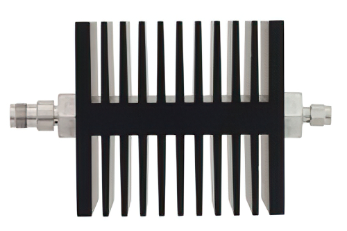 40 dB Fixed Attenuator, TNC Female To SMA Male Directional Black Anodized Aluminum Heatsink Body Rated To 50 Watts Up To 18 GHz