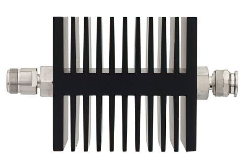 6 dB Fixed Attenuator, N Female To TNC Male Directional Black Anodized Aluminum Heatsink Body Rated To 50 Watts Up To 18 GHz