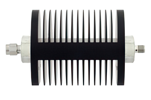 30 dB Fixed Attenuator, SMA Male to SMA Female Black Anodized Aluminum Heatsink Body Rated to 25 Watts Up to 18 GHz