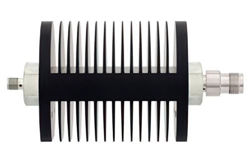 10 dB Fixed Attenuator, SMA Female to TNC Male Black Anodized Aluminum Heatsink Body Rated to 25 Watts Up to 18 GHz