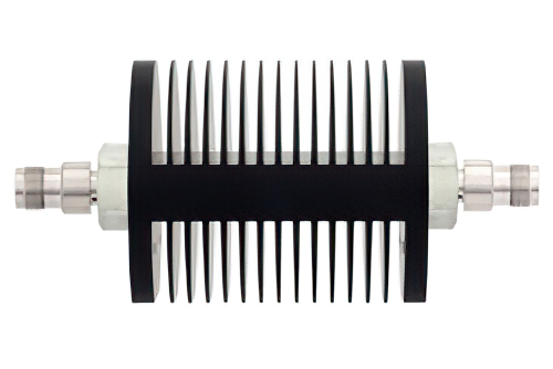 30 dB Fixed Attenuator, TNC Female to TNC Female Black Anodized Aluminum Heatsink Body Rated to 25 Watts Up to 18 GHz