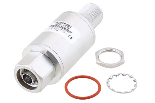 Type N F/M In/Out Bulkhead Coax RF Surge Protector 698MHz - 2.7GHz DC Block 500W IP67 .01uJ 40KA Filter BiDirect