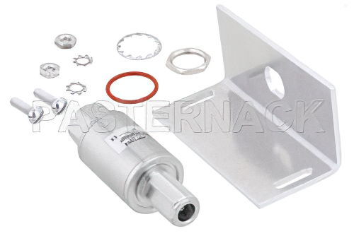 Type N F/M In/Out Bulkhead Coax RF Surge Protector, 698MHz - 2.7GHz, DC Block, 500W, IP67, 40kA, Filter with Bracket