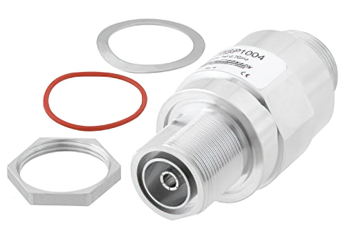 7/16 F/F In/Out Bulkhead Coax RF Surge Protector 698MHz - 2.7GHz DC Pass 1000W IP67 25mJ 20KA Filter Low PIM -155 dBc