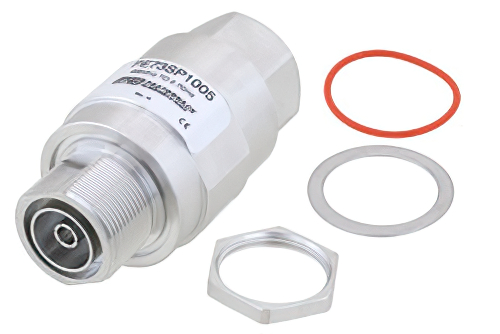 7/16 F/M In/Out Bulkhead Coax RF Surge Protector 698MHz - 2.7GHz DC Pass 1000W IP67 25mJ 20KA Filter Low PIM -155 dBc