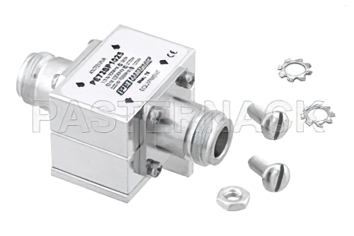 Type N F/F In/Out Coax RF Surge Protector, 1.5MHz - 700MHz, DC Block, 2kW, 3.5mJ, 50kA, Blocking Cap and Gas Tube