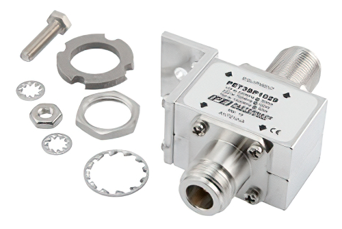 Type N F/F In/Out Bulkhead Coax RF Surge Protector 125MHz - 1GHz DC Block 200W 250uJ 50KA Blocking Cap and Gas Tube