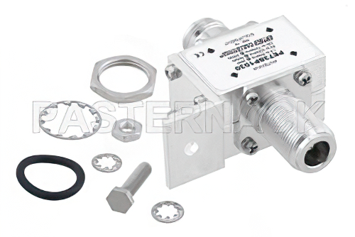 Type N F/F In/Out Bulkhead Coax RF Surge Protector, 1.5MHz - 700MHz, DC Block, 3kW, 20uJ, 20kA, Blocking Cap and Gas Tube