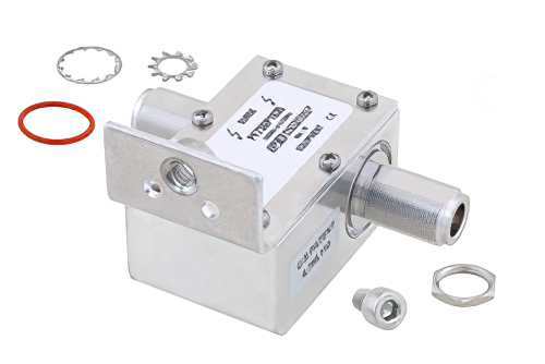 Type N F/F In/Out Coax RF Surge Protector 100MHz - 512MHz DC Block 750W IP67 .5uJ 20kA Filter Bracket Away from Arrestor