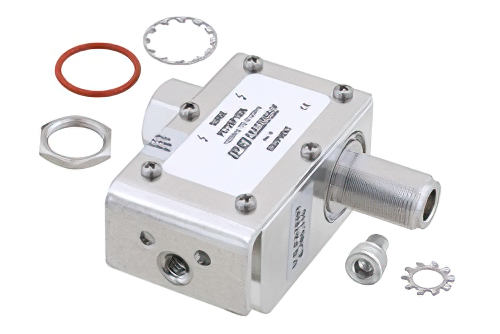 Type N M/F In/Out Coax RF Surge Protector 100MHz - 512MHz DC Block 750W IP67 .5uJ 20kA Filter Bracket Toward Body