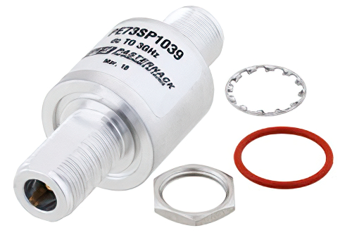 Type N F/F In/Out Bulkhead Coax RF Surge Protector DC - 3GHz and 1GHz - 3GHz DC Pass 40W IP67 500uJ 40KA Gas Discharge Tube BiDirect