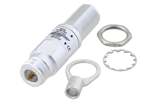 Type N F/F In/Out Bulkhead Coax RF Surge Protector 2GHz - 6GHz DC Block 10W IP67 .5uJ 10KA Filter