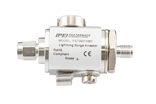 SMA F/M In/Out Bulkhead Coax RF Surge Protector, DC - 5.8GHz, DC Pass, 60 V Max., 10kA, Gas Discharge Tube, BiDirect