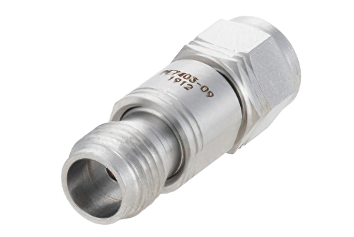 9 dB Fixed Attenuator, 1.85mm Male to 1.85mm Female Passivated Stainless Steel Body Rated to 1 Watt Up to 65 GHz