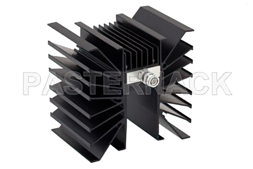 6 dB Fixed Attenuator, TNC Female To TNC Male Directional Black Aluminum Heatsink Body Rated To 300 Watts Up To 3 GHz