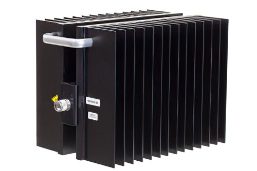 30 dB Fixed Attenuator, N Male to N Female Directional Black Aluminum Heatsink Body Rated to 1000 Watts Up to 2.5 GHz