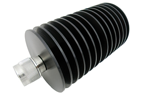 3 dB Fixed Attenuator, N Male to N Female Directional Black Anodized Aluminum Heatsink Body Rated to 100 Watts Up to 18 GHz