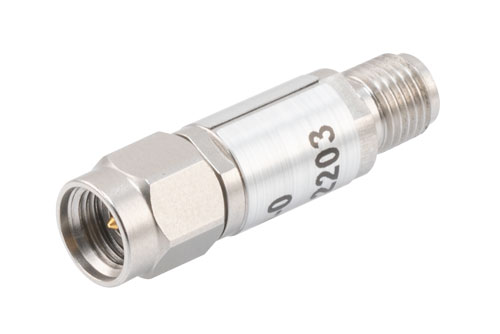 0 dB Fixed Attenuator, 2.92mm Male to 2.92mm Female Passivated Stainless Steel Body Rated to 0.5 Watts Up to 40 GHz