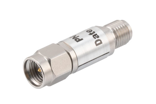 10 dB Fixed Attenuator, 2.92mm Male to 2.92mm Female Passivated Stainless Steel Body Rated to 0.5 Watts Up to 40 GHz