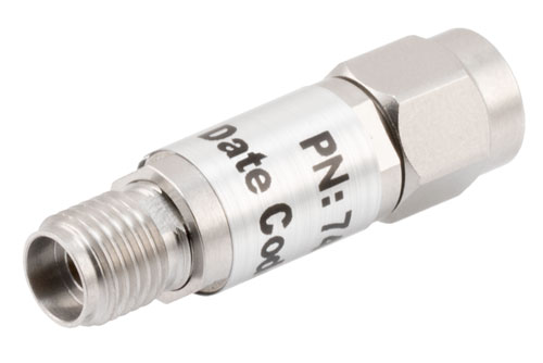 5 dB Fixed Attenuator, 2.92mm Male to 2.92mm Female Passivated Stainless Steel Body Rated to 0.5 Watts Up to 40 GHz
