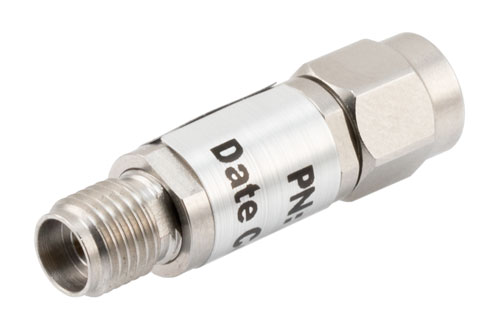 6 dB Fixed Attenuator, 2.92mm Male to 2.92mm Female Passivated Stainless Steel Body Rated to 0.5 Watts Up to 40 GHz
