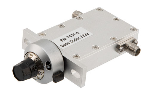 0 to 5 dB Variable Attenuator, SMA Female to SMA Female Rated to 5 Watts from 2.5 GHz to 4 GHz