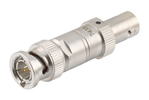 3dB 75ohm fixed attenuator BNC plug to BNC jack 4GHz rated 2 watt