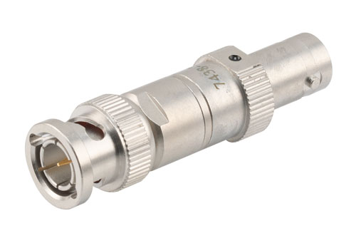 7dB 75ohm fixed attenuator BNC plug to BNC jack 4GHz rated 2 watt