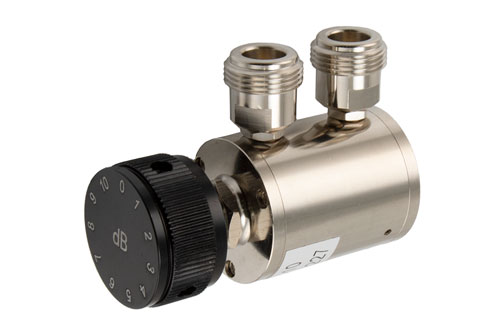 0 to 10 dB Rotary Step Attenuator, N-Type Female to N-Type Female With 1 dB Step Rated to 2 Watts Up to 6 GHz