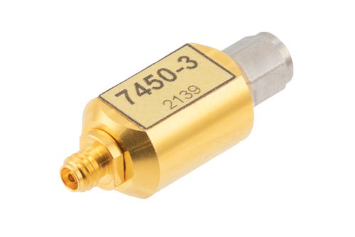 3 dB Fixed Attenuator, 1.0 mm Male to 1.0 mm Female Rated to 0.2 Watts Up to 110 GHz