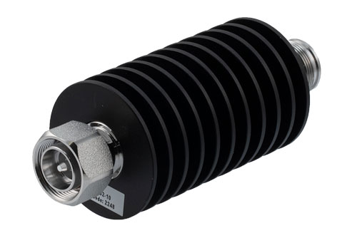 10 dB Fixed Attenuator, 4.3-10 Male to 4.3-10 Female Rated to 50 Watts Up to 6 GHz