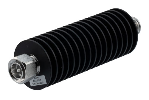10 dB Fixed Attenuator, 4.3-10 Male to 4.3-10 Female Rated to 100 Watts Up to 6 GHz